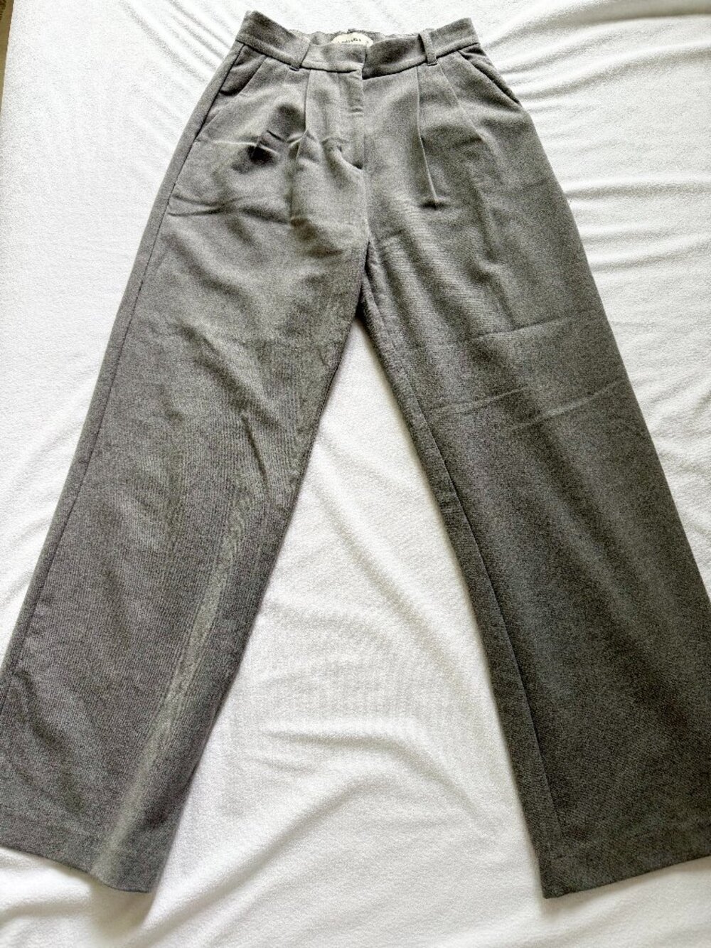 Abercrombie Sloane Grey Wide Leg Wool Trousers XS Short